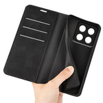 Xiaomi 14T Pro-skal med skin-touch-funktion i läder, plånbok och mobilfodral