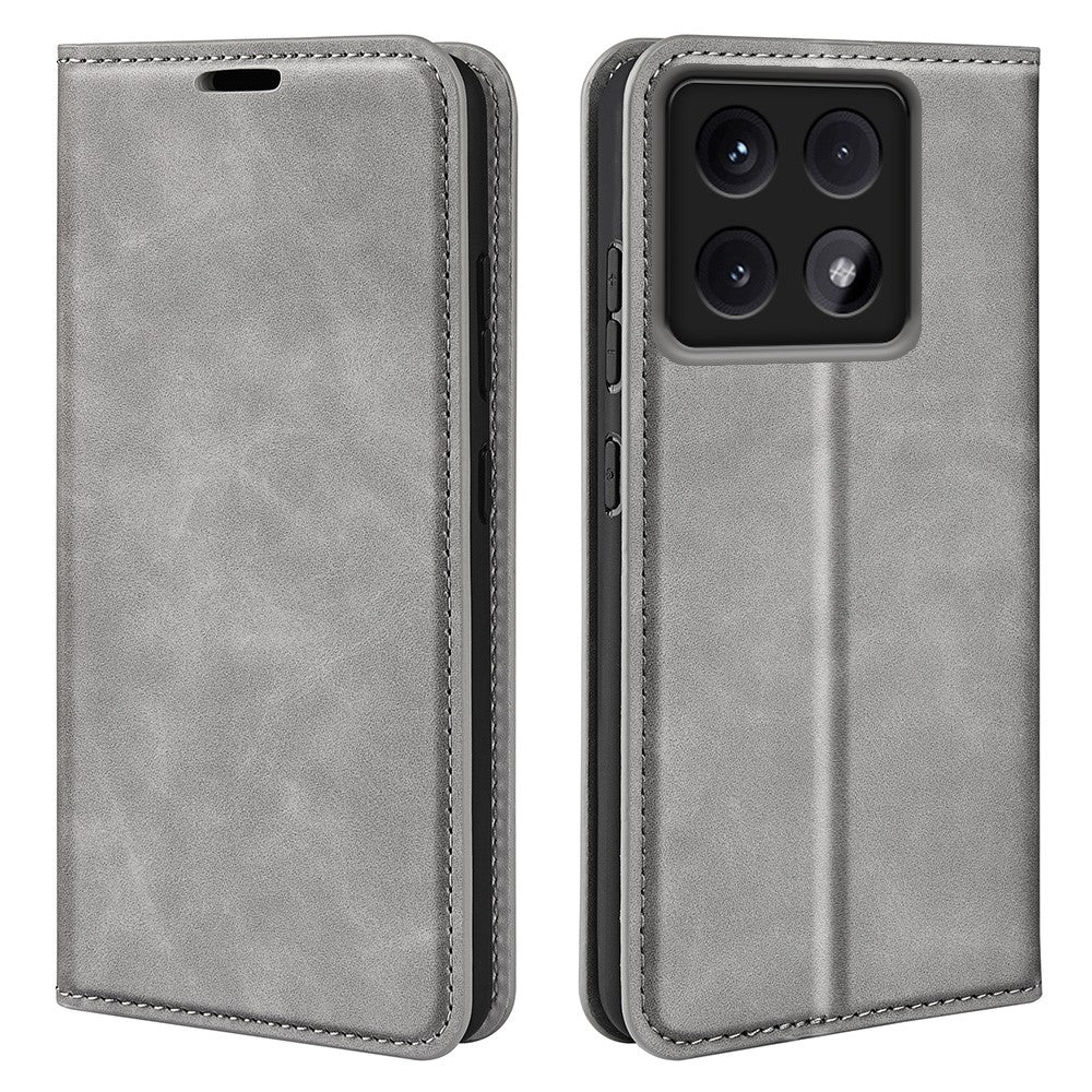 Xiaomi 14T Pro-skal med skin-touch-funktion i läder, plånbok och mobilfodral