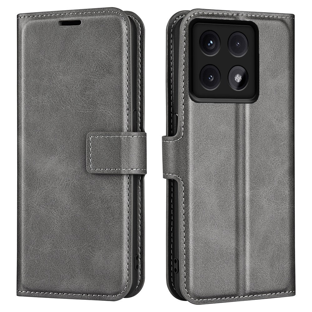 For Xiaomi 14T Pro Stand Case Anti-Scratch Calf Texture Leather Phone Cover