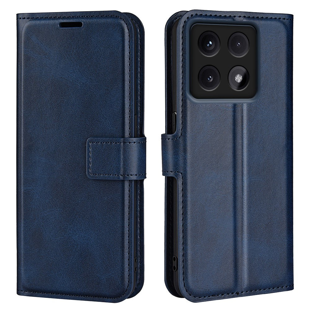 For Xiaomi 14T Pro Stand Case Anti-Scratch Calf Texture Leather Phone Cover