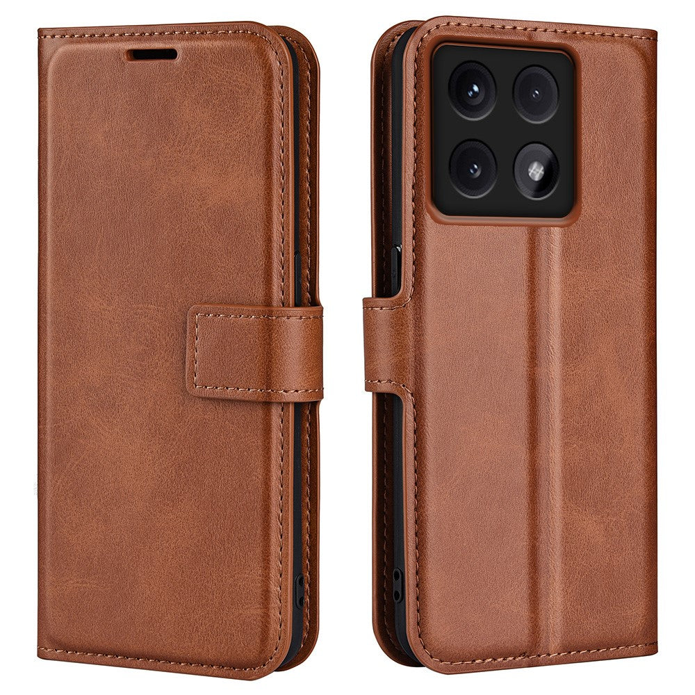 For Xiaomi 14T Pro Stand Case Anti-Scratch Calf Texture Leather Phone Cover