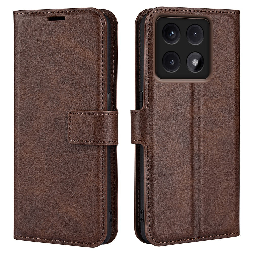 For Xiaomi 14T Pro Stand Case Anti-Scratch Calf Texture Leather Phone Cover