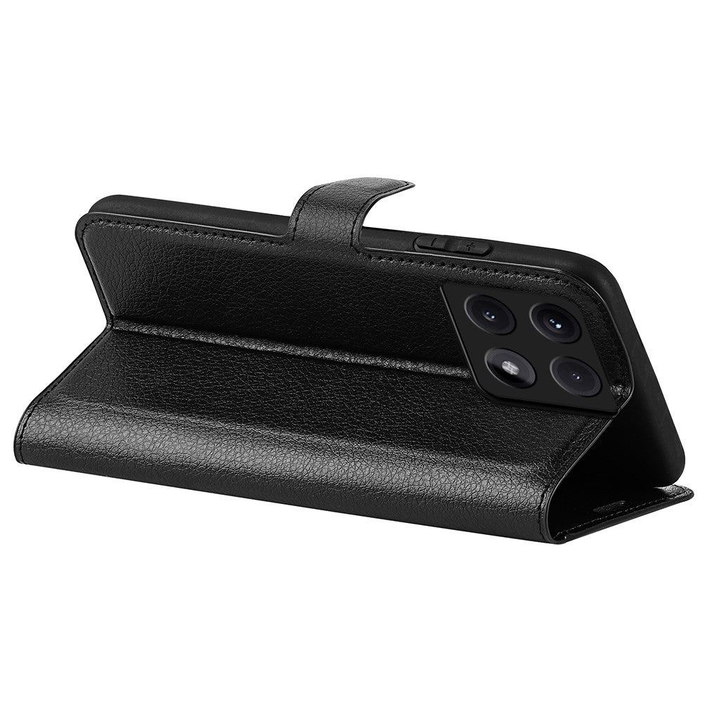 Xiaomi 14T Pro-skal i litchi-textur, stötsäkert läder, plånboksfodral