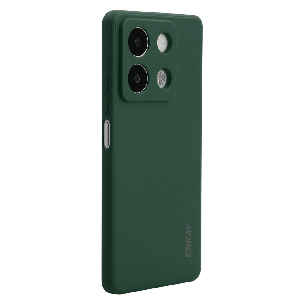 ENKAY HAT PRINCE For Xiaomi Redmi Note 13R Pro 5G Case Straight Edge Liquid Silicone Phone Cover
