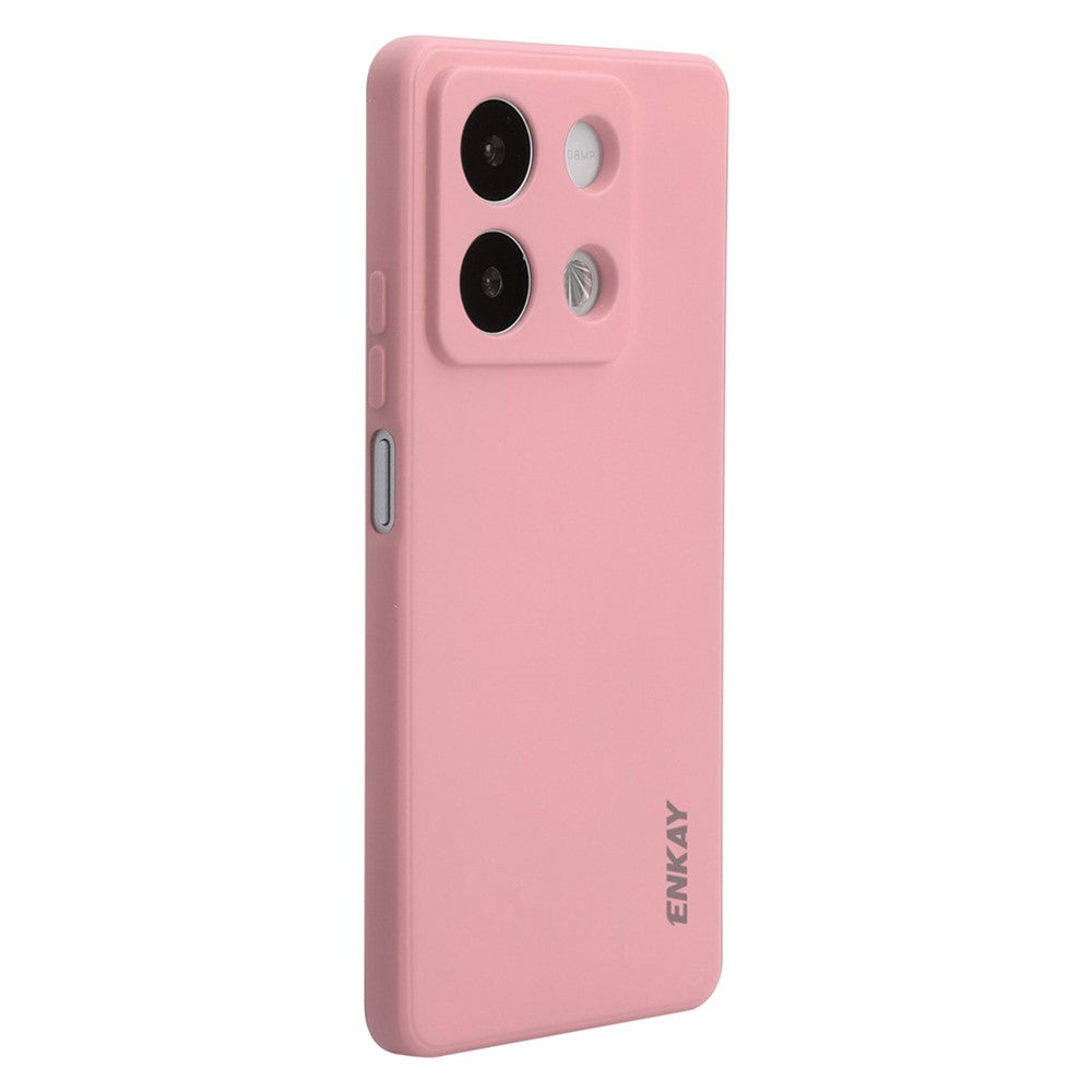 ENKAY HAT PRINCE For Xiaomi Redmi Note 13R Pro 5G Case Straight Edge Liquid Silicone Phone Cover