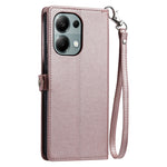 For Xiaomi Poco M6 Pro 4G  /  Redmi Note 13 Pro 4G Leather Case Wallet Stand Phone Cover with Straps