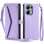 For Xiaomi Poco M6 Pro 4G  /  Redmi Note 13 Pro 4G Leather Case Wallet Stand Phone Cover with Straps