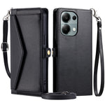 For Xiaomi Poco M6 Pro 4G  /  Redmi Note 13 Pro 4G Leather Case Wallet Stand Phone Cover with Straps