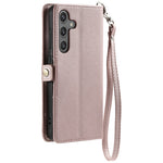 For Samsung Galaxy S24 FE Leather Case with Wrist Strap Wallet Stand Phone Cover