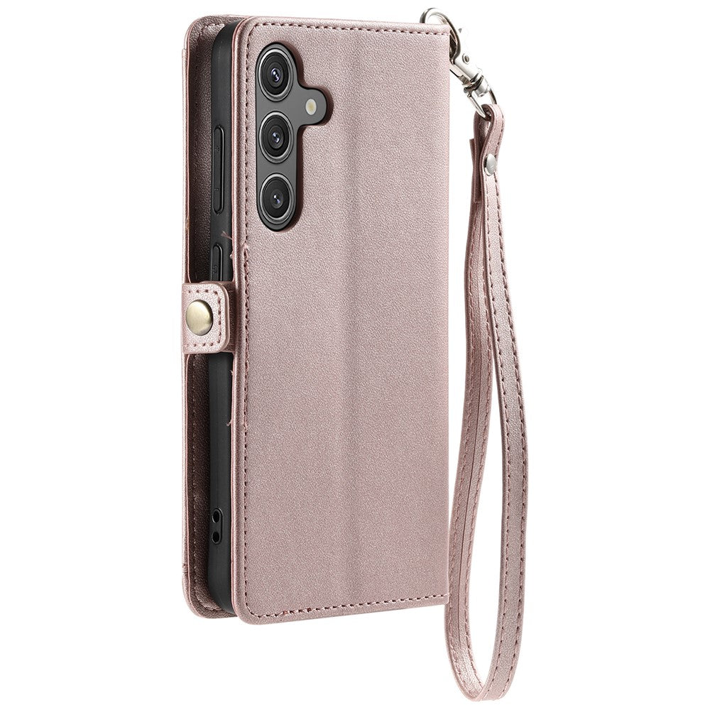 For Samsung Galaxy S24 FE Leather Case with Wrist Strap Wallet Stand Phone Cover