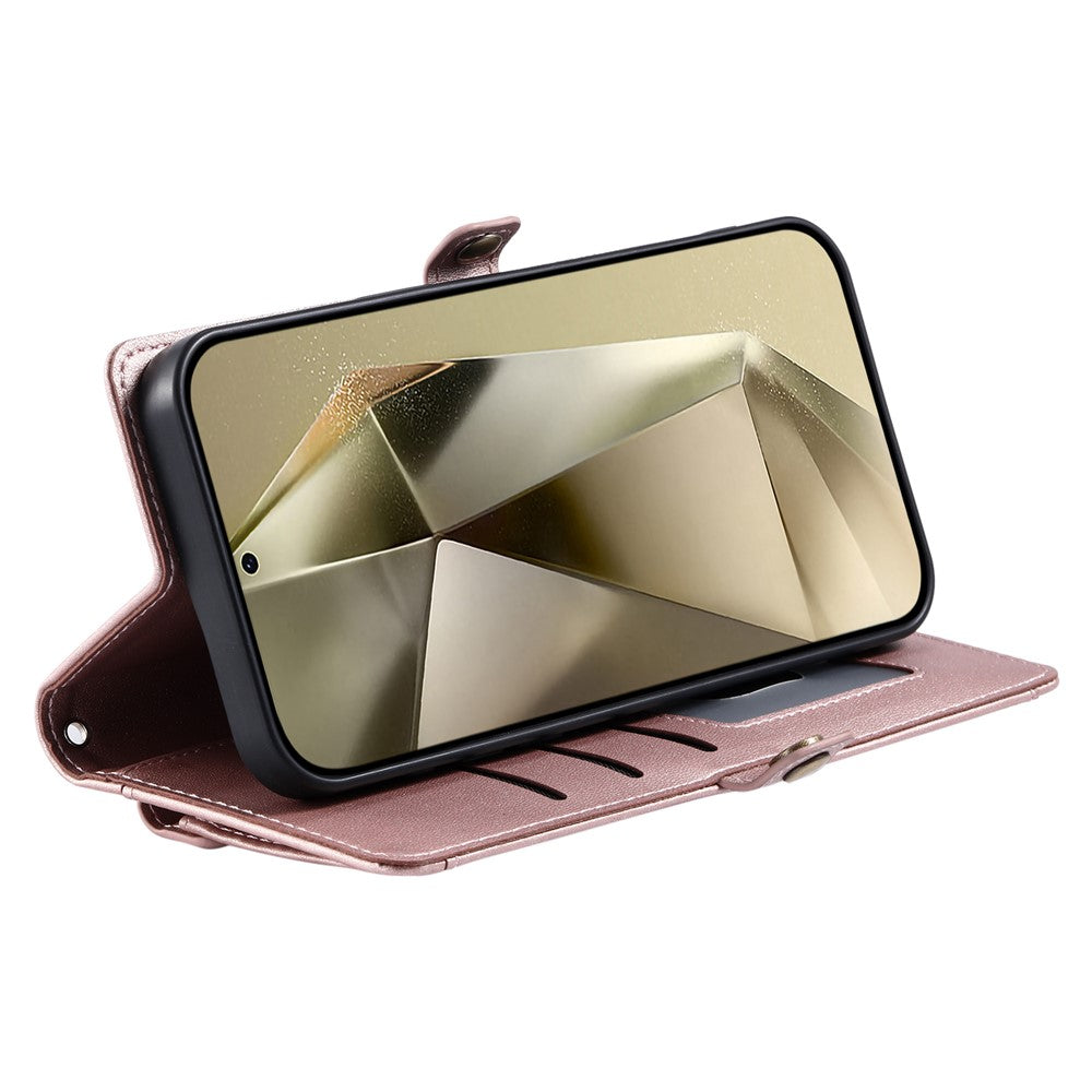 For Samsung Galaxy S24 FE Leather Case with Wrist Strap Wallet Stand Phone Cover