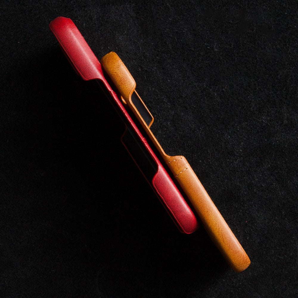 Til iPhone 16 Plus Cover Dobbelte Kortlommer PU Læder + Hårdt PC Telefoncover