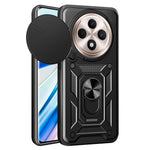 For Oppo Reno12 F 5G Case with Slide Camera Lid PC+TPU Kickstand Phone Cover