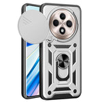 For Oppo Reno12 F 5G Case with Slide Camera Lid PC+TPU Kickstand Phone Cover