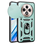 For Oppo Reno12 F 5G Case with Slide Camera Lid PC+TPU Kickstand Phone Cover