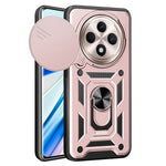 For Oppo Reno12 F 5G Case with Slide Camera Lid PC+TPU Kickstand Phone Cover