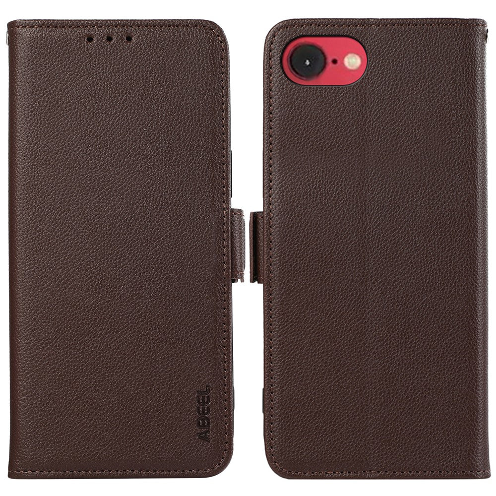 ABEEL For iPhone 17th / 16th Gen Case Litchi Texture Leather RFID Blocking Phone Cover