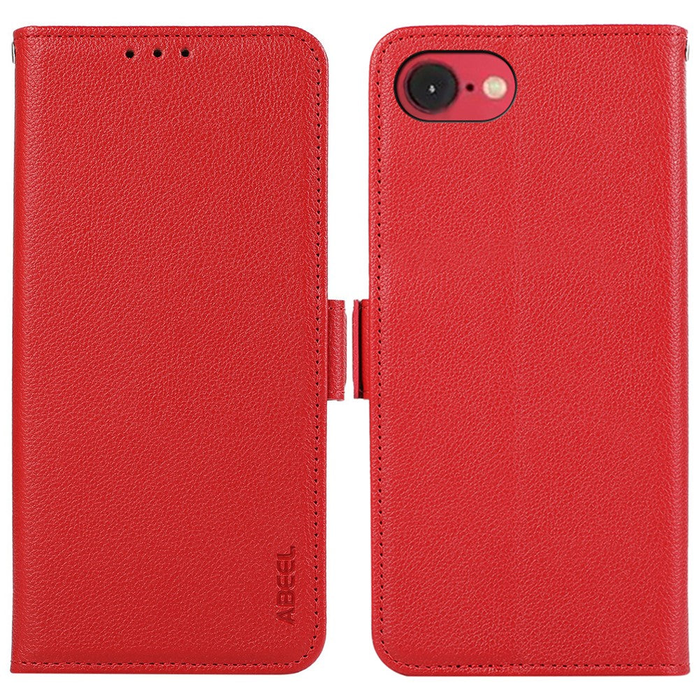 ABEEL For iPhone 17th / 16th Gen Case Litchi Texture Leather RFID Blocking Phone Cover