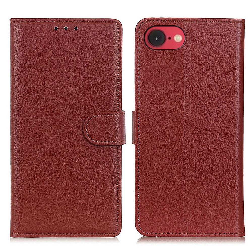 For iPhone 17th / 16th Wallet Case PU Leather Phone Cover Litchi Texture