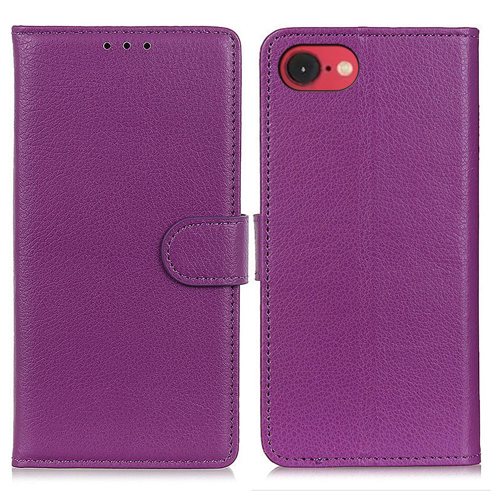 For iPhone 17th / 16th Wallet Case PU Leather Phone Cover Litchi Texture