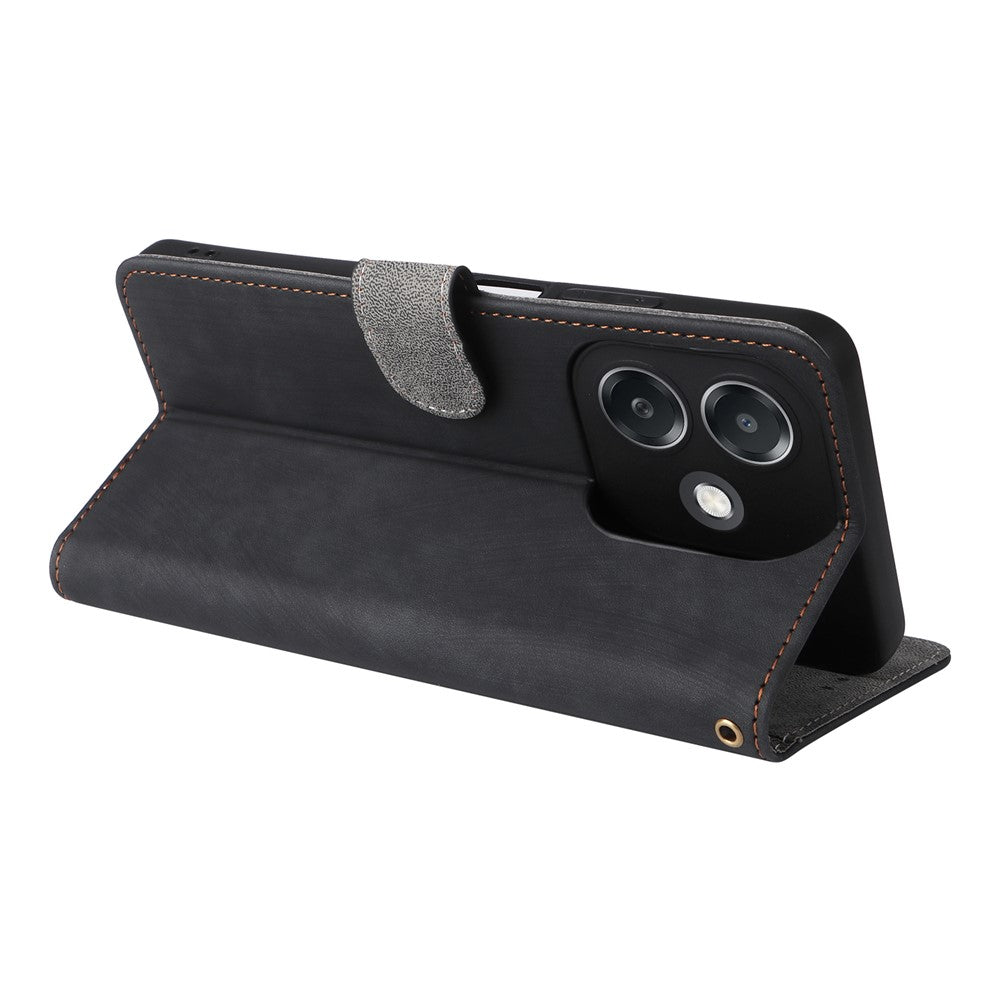 For Oppo A3 4G /  A3 5G / A3x 4G / A3x 5G / A40M 4G / A40 4G / A3i 5G / A60 5G Wallet Case RFID Blocking PU Leather Cover Stand View