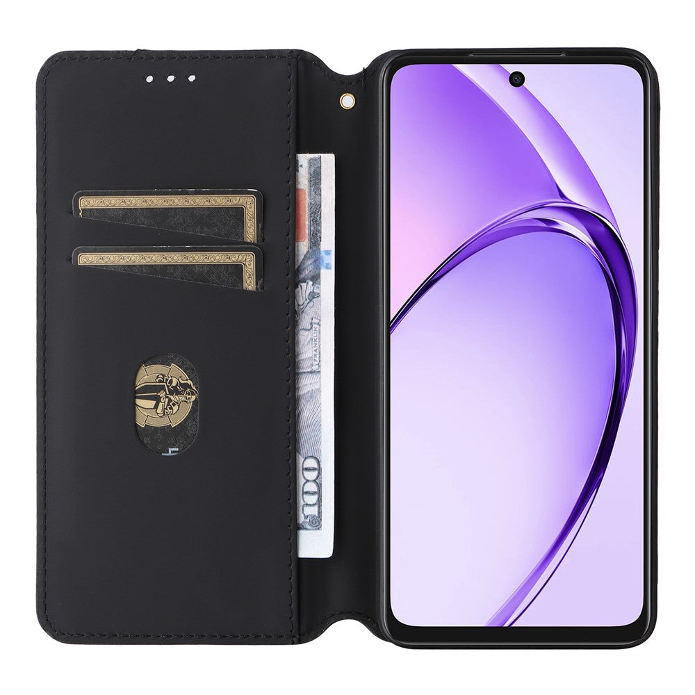 For Oppo A3 4G /  A3 5G / A3x 4G / A3x 5G / A40M 4G / A40 4G / A3i 5G / A60 5G Wallet Case Rhombus Imprinted Leather Phone Cover