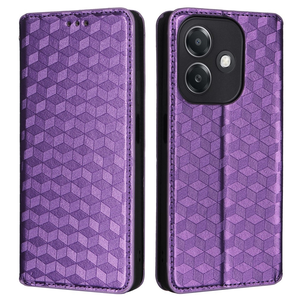 For Oppo A3 4G /  A3 5G / A3x 4G / A3x 5G / A40M 4G / A40 4G / A3i 5G / A60 5G Wallet Case Rhombus Imprinted Leather Phone Cover