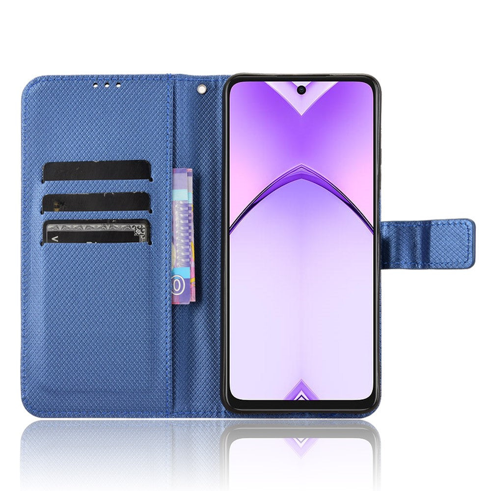 Oppo A3 4G / A3 5G / A3x 4G / A3x 5G / A40M 4G / A40 4G / A3i 5G / A60 5G Skal PU-läder Diamantstruktur Plånboksfodral