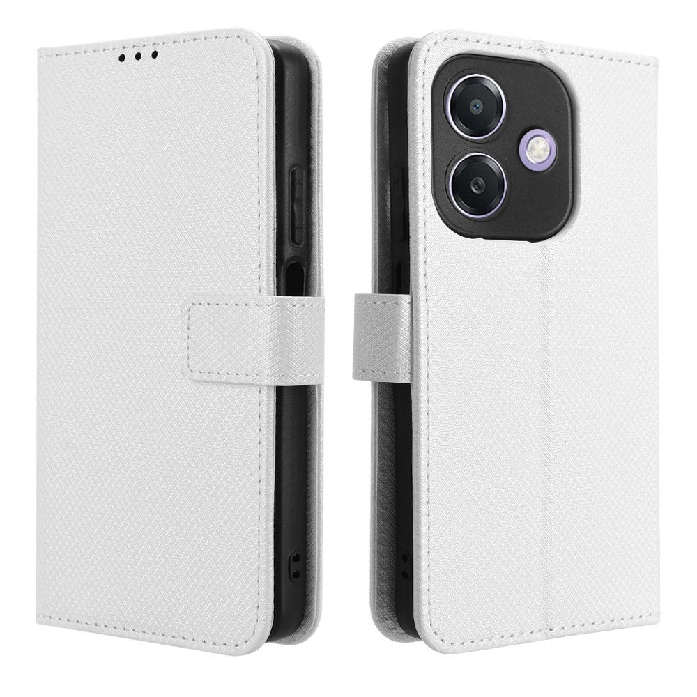 Oppo A3 4G / A3 5G / A3x 4G / A3x 5G / A40M 4G / A40 4G / A3i 5G / A60 5G Skal PU-läder Diamantstruktur Plånboksfodral