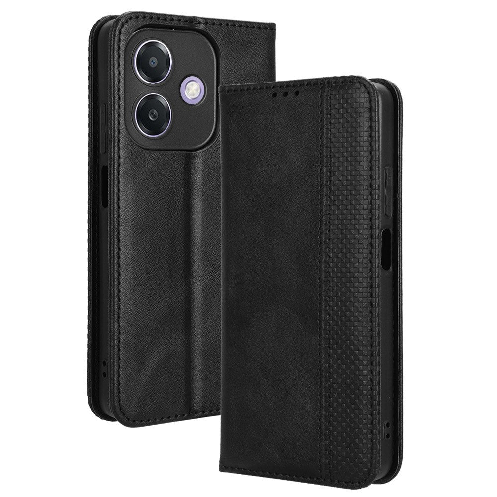 Oppo A3 4G / A3 5G / A3x 4G / A3x 5G / A40M 4G / A40 4G / A3i 5G / A60 5G Läderfodral Plånboksfodral Retro Textur mobilskal