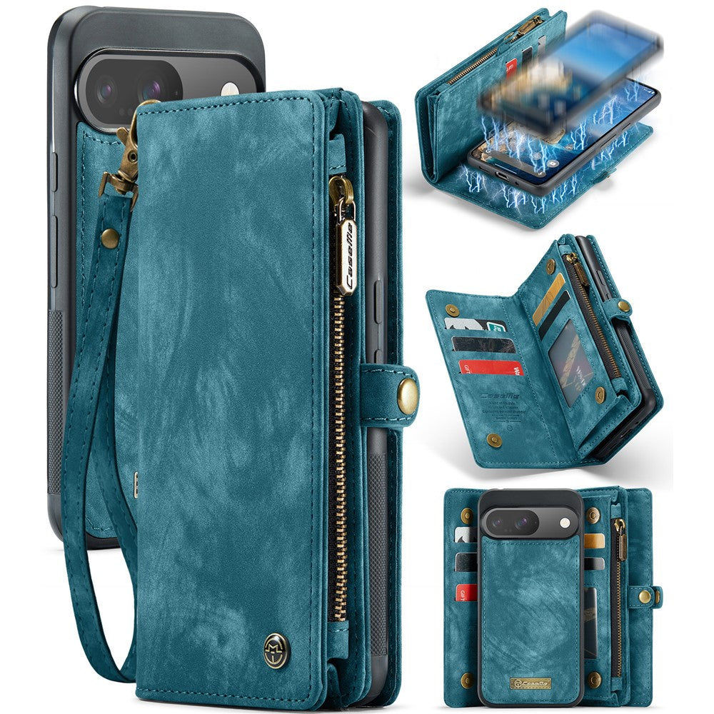 For Google Pixel 9 / Pixel 9 Pro Phone Cases CASEME 008 Leather Cover with Detachable Wallet and Strap