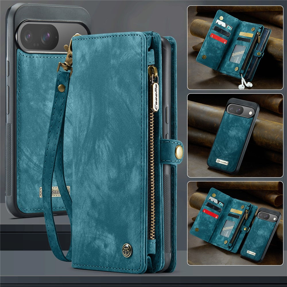 For Google Pixel 9 / Pixel 9 Pro Phone Cases CASEME 008 Leather Cover with Detachable Wallet and Strap