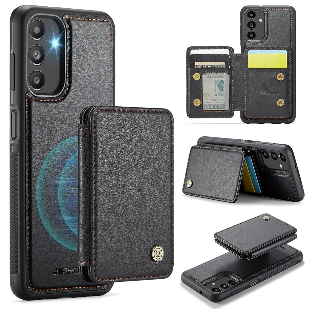 JEEHOOD J05 För Samsung Galaxy A13 5G Läderfodral Mobilskal med Avtagbar Magnetisk Korthållare