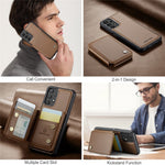 JEEHOOD J05 Til Samsung Galaxy A13 4G Etui Læder Mobilcover med Aftagelig Magnetisk Kortpung