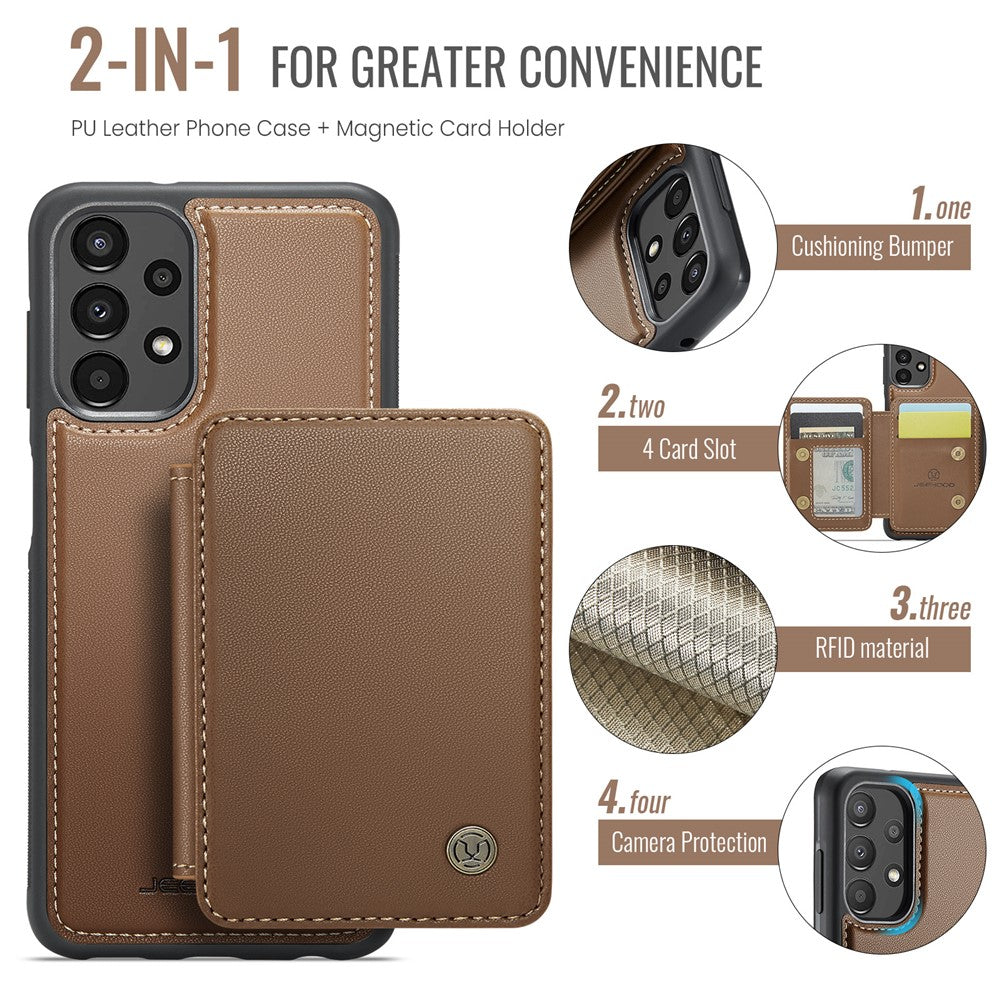 JEEHOOD J05 Til Samsung Galaxy A13 4G Etui Læder Mobilcover med Aftagelig Magnetisk Kortpung