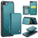 JEEHOOD J05 til iPhone SE (2022) / SE (2020) / 8 / 7 / 6s / 6 cover læder mobilcover med aftagelig magnetisk korttaske