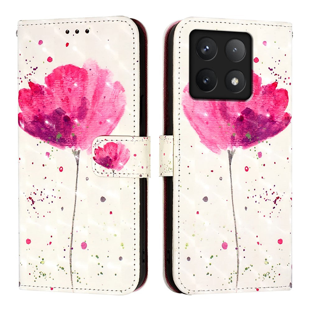 For Xiaomi 14T Pro Leather Case Pattern Printing Wallet Stand Mobile Cover with Strap
