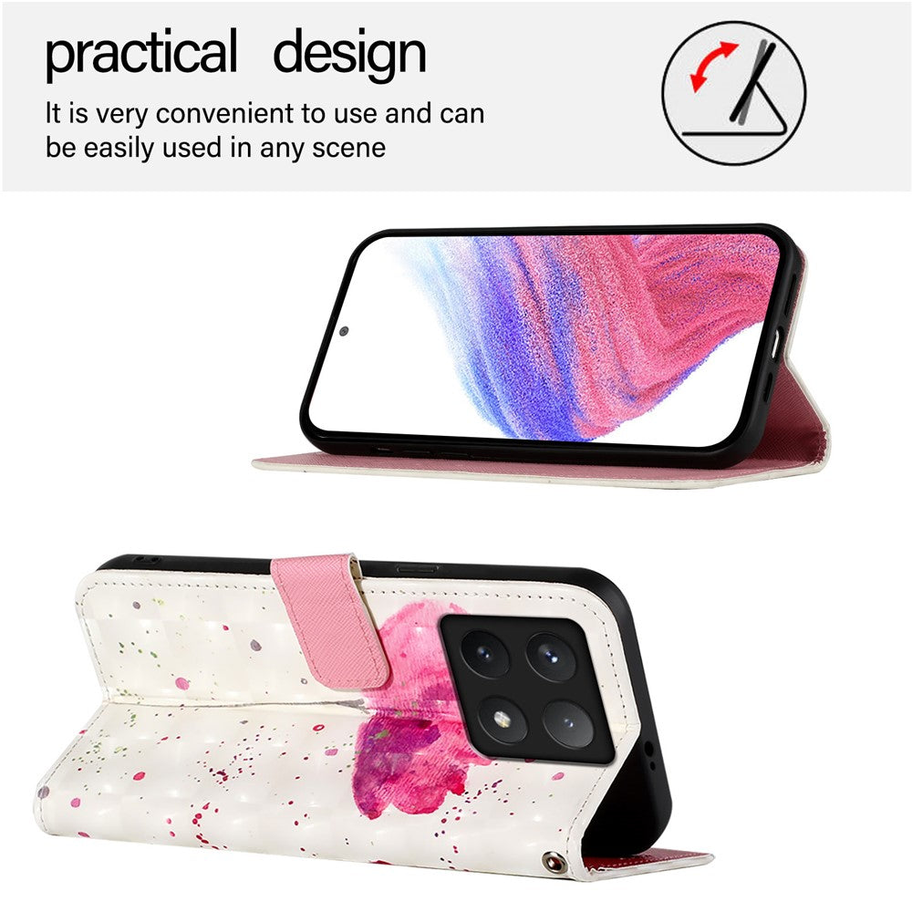 For Xiaomi 14T Pro Leather Case Pattern Printing Wallet Stand Mobile Cover with Strap