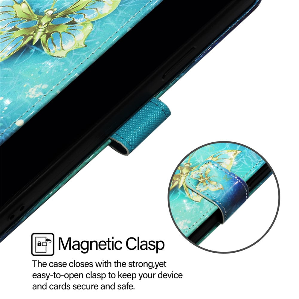 For Xiaomi 14T Leather Case Pattern Printing Wallet Stand Mobile Cover with Strap