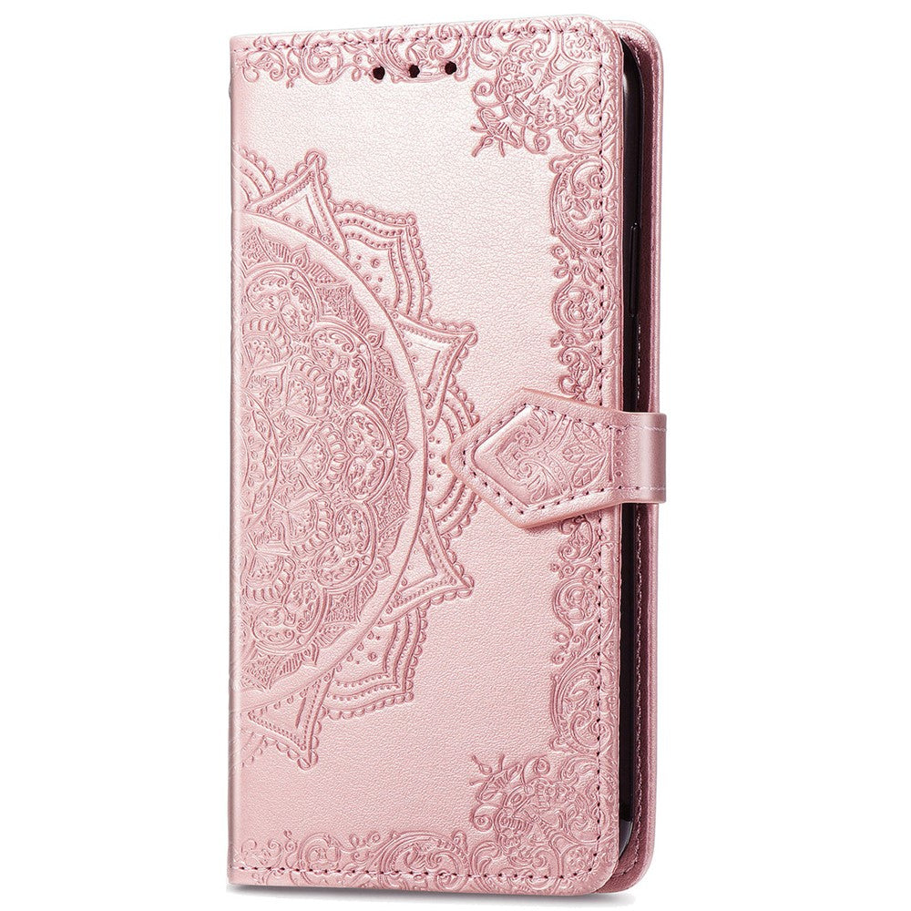 For iPhone 16 Plus Case Mandala Embossed Design Leather Wallet Phone Cover