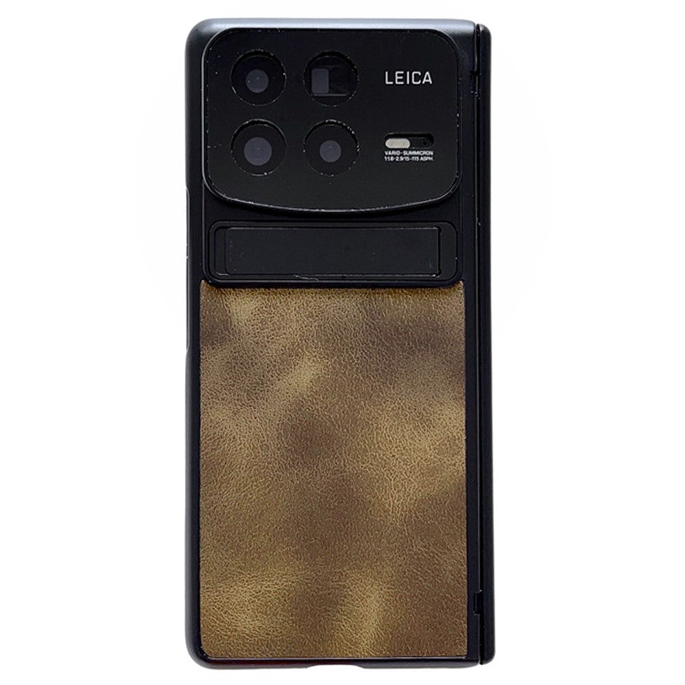 Xiaomi Mix Fold 4 5G-skal i läder + PC-stativ, mobilskal