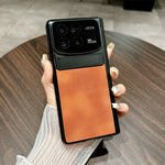 Xiaomi Mix Fold 4 5G-skal i läder + PC-stativ, mobilskal