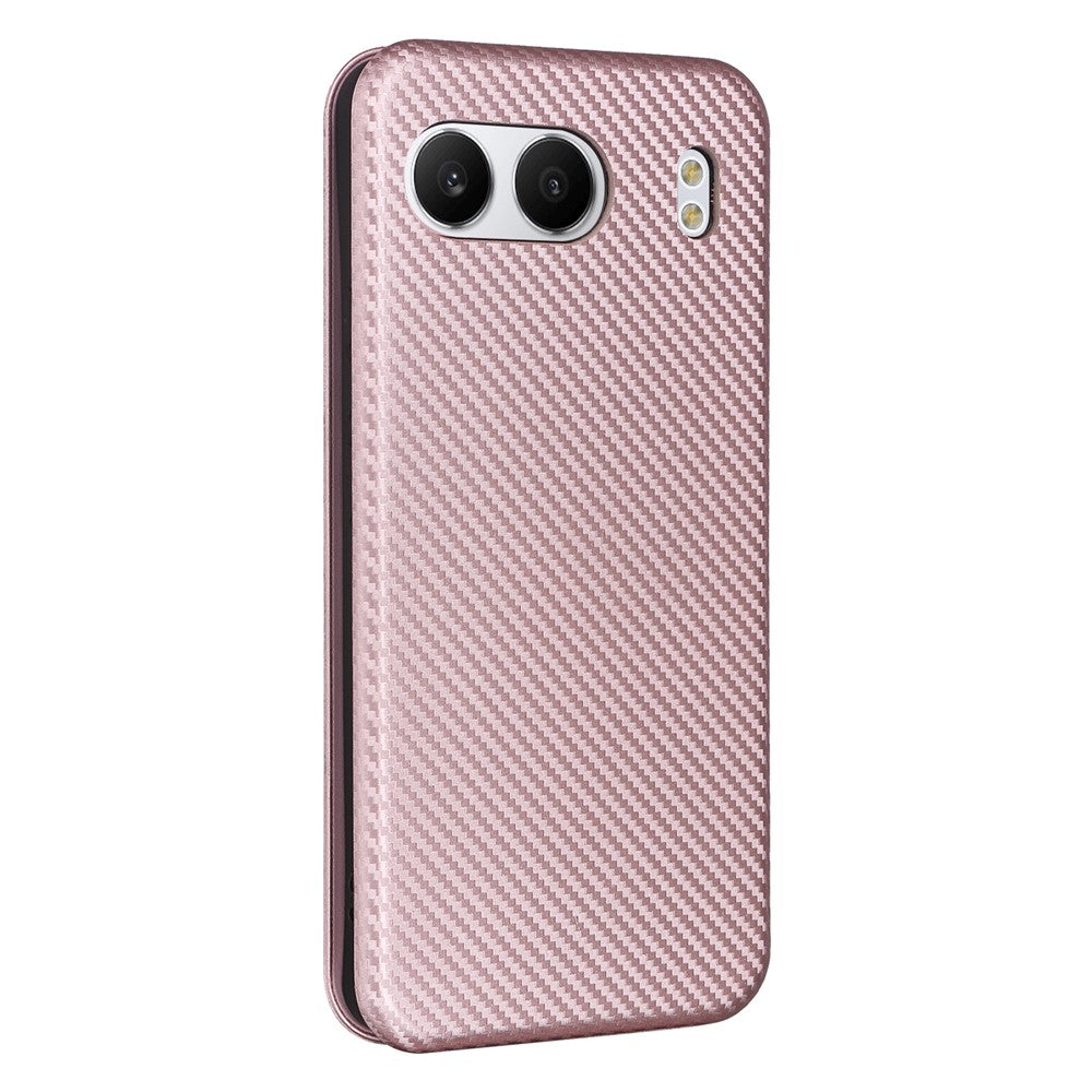 For OnePlus Nord 4 Case Carbon Fiber Texture Drop-Proof PU Leather Phone Cover