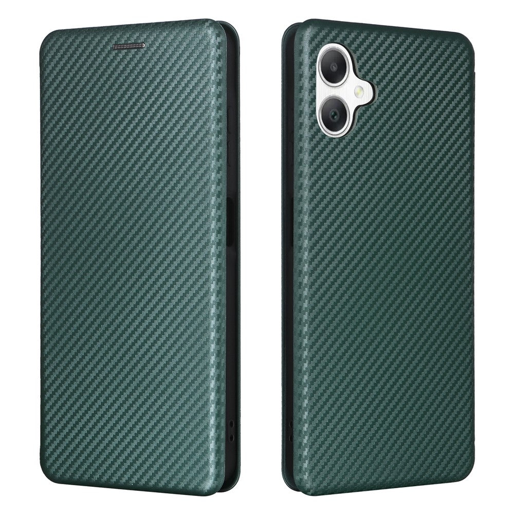 Samsung Galaxy A06 4G-skal i kolfiberstruktur, fallsäkert PU-läder