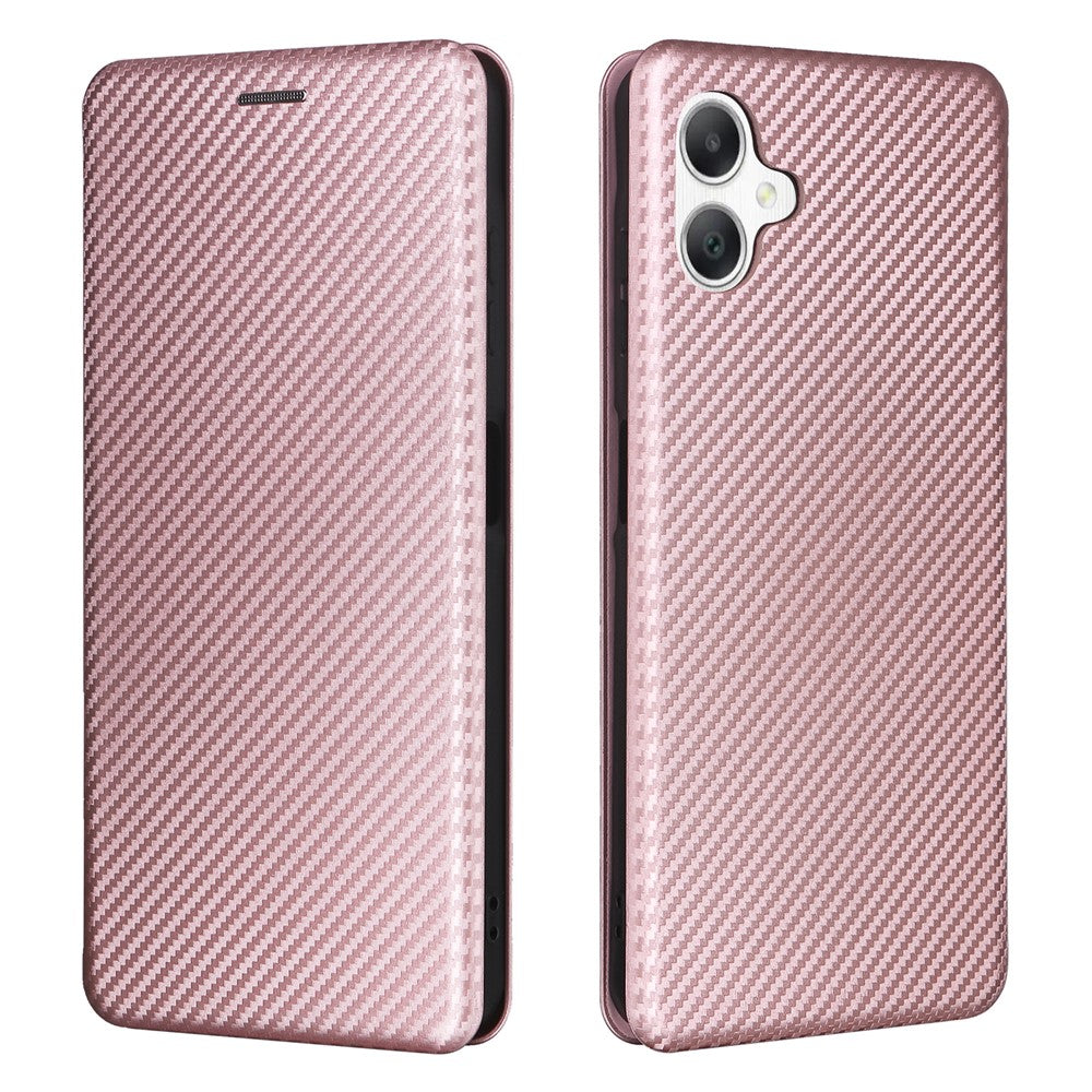 Samsung Galaxy A06 4G-skal i kolfiberstruktur, fallsäkert PU-läder