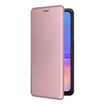 Samsung Galaxy A06 4G-skal i kolfiberstruktur, fallsäkert PU-läder