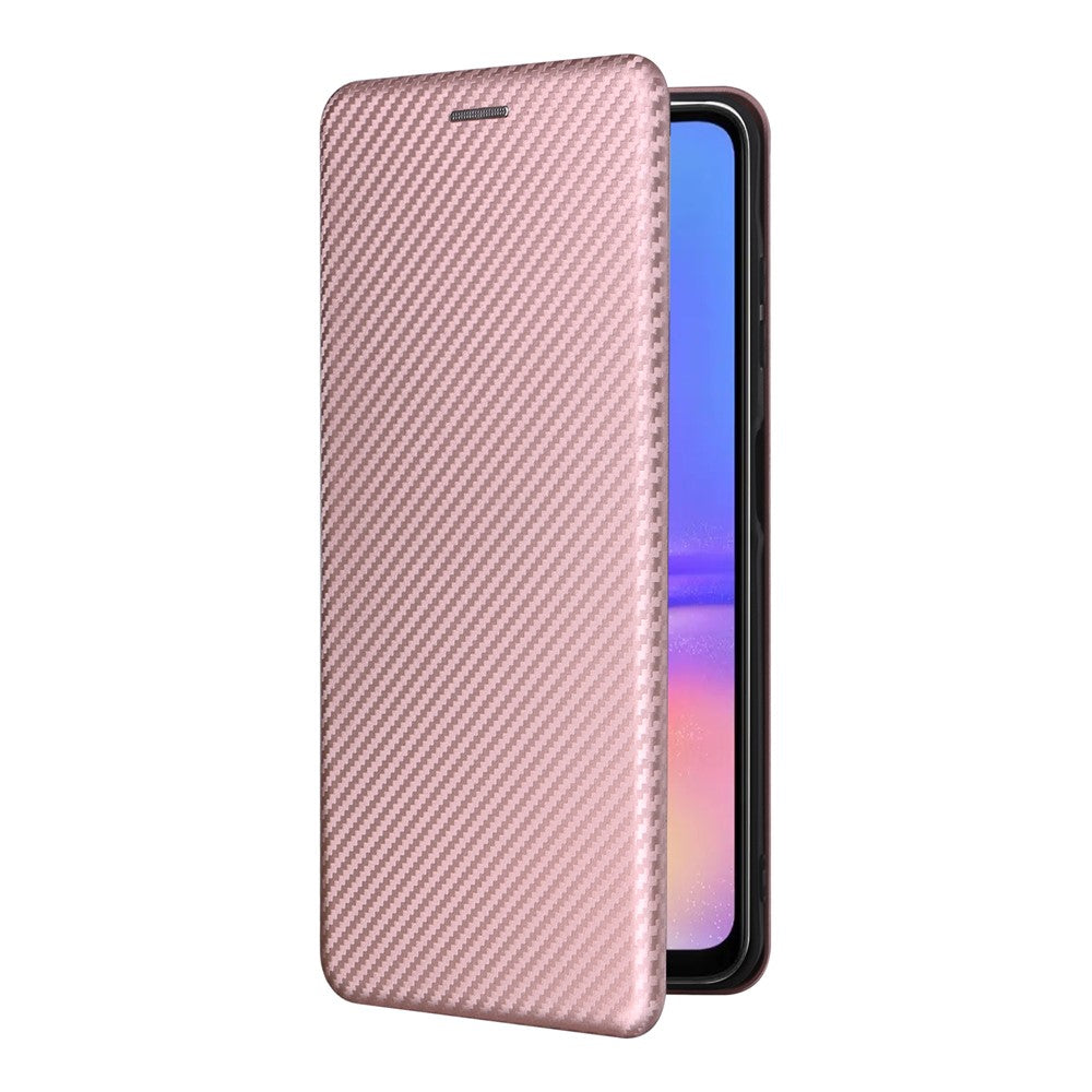 Samsung Galaxy A06 4G-skal i kolfiberstruktur, fallsäkert PU-läder