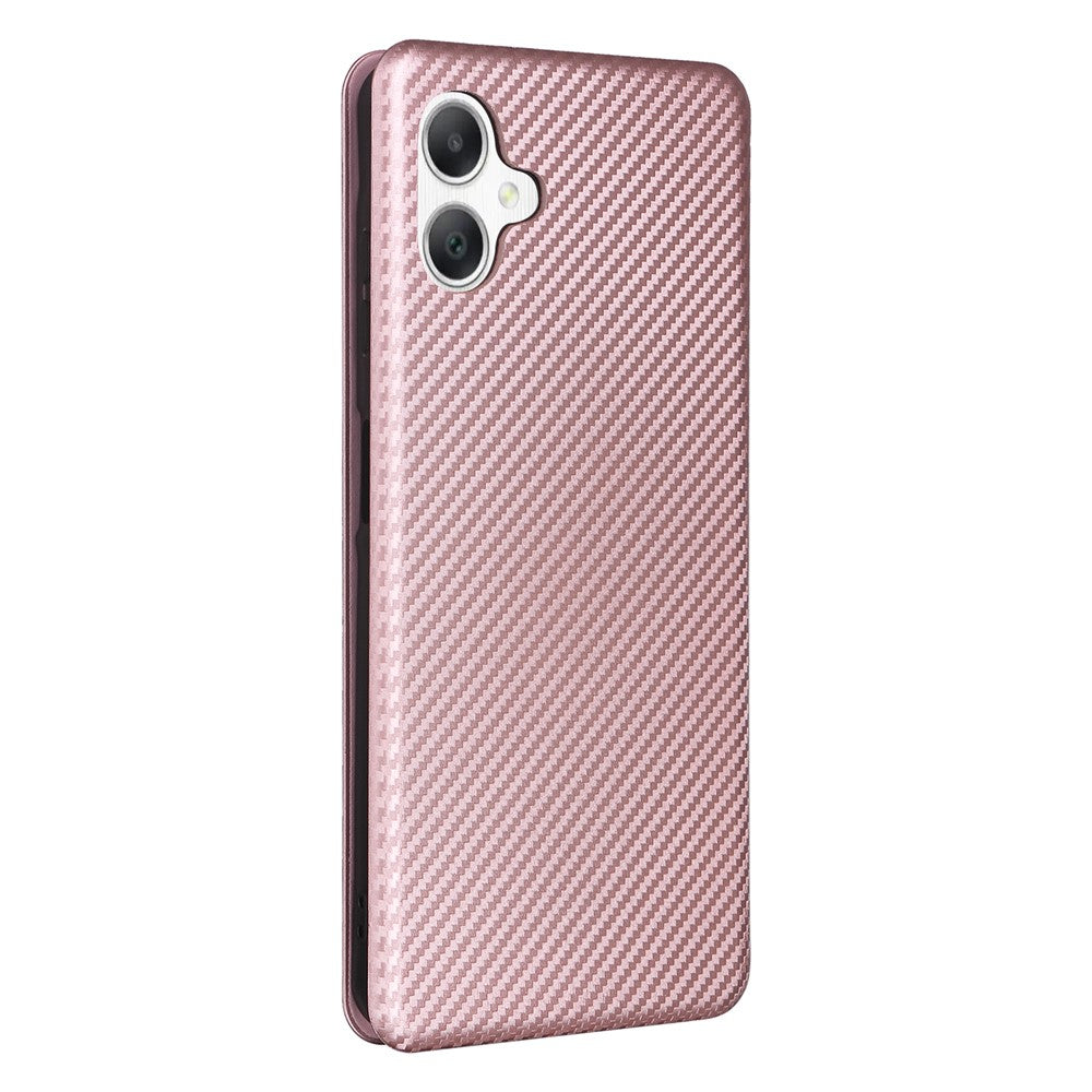 Samsung Galaxy A06 4G-skal i kolfiberstruktur, fallsäkert PU-läder