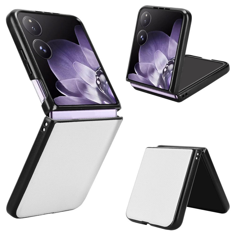 Xiaomi Mix Flip 5G-skal i kolfiberstruktur, stötsäkert PU+PC-mobilskal