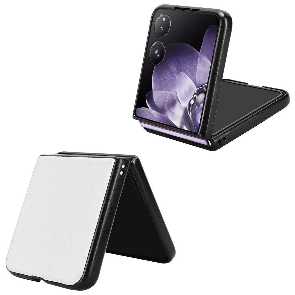 For Xiaomi Mix Flip 5G Case Carbon Fiber Texture Shockproof PU+PC Phone Cover